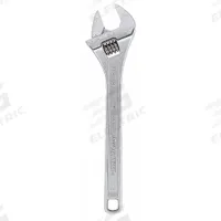 CHANNELLOCK Adjustable Wrench: Alloy Steel, Chrome, 18 in Overall Lg, 2 1/8 in Jaw Capacity (MPN 818). Key specifications — attr309359: Chrome; attr324924: CHANNELLOCK; attr309358: Alloy Steel.