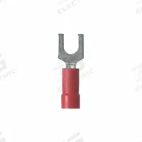PANDUIT StrongHold(TM) EV18-10FB-Q Loose Piece Fork: Red, Vinyl, #10 Stud Size, Std Fork, 600 V. Key specifications — Barrel Style: Funnel Entry; Manufacturer Part Number: EV18-10FB-Q; Brand: PANDUIT; Series: EV14.