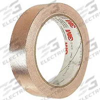3M Conductive Electrical Tape: 1 in Wd, 18 yd Lg, 4 mil Thick, 600 V Volt Rating, Brown, Copper Foil (MPN 1245-1"X18YD)