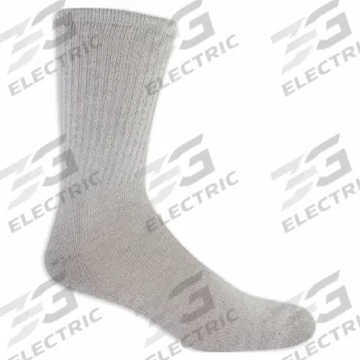 SOCK TRENDS Socks: Crew, 10 1/2 in, Men's, Gray, Polyester, Full Cushioned/Moisture Wicking - General Purpose Work Socks