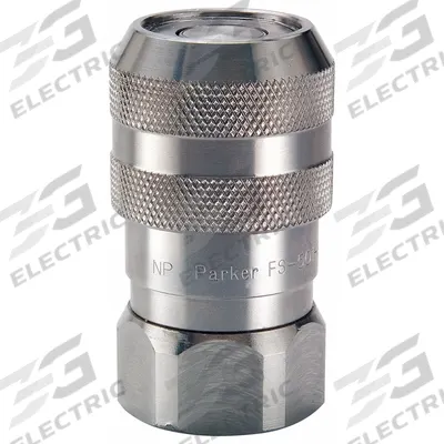 PARKER Hydraulic Quick Connect Hose Coupling: 1/2 in Coupling Size, 316 Stainless Steel - Parker FET Series Hydraulic Quick-Connect Coupling Bodies