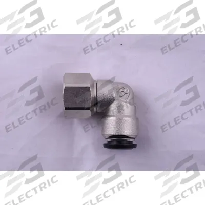 AIGNEP USA Push-Fit Elbow Fitting: 8 mm OD x 3/8 in Pipe Size, Push-to-Connect x FBSPP - Nickel-Plated Brass Tube Fittings