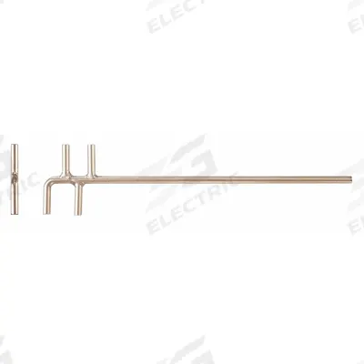 AMPCO F-Type Valve Hook: 1 3/16 in_1 9/16 in Head Size, 19 3/4 in Overall Lg - Double F-Shaped Valve Wheel Hooks