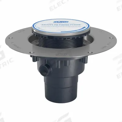 ZURN Floor Drain: 9 7/8 in Overall Dia, 5 in Grate Size, 2 in Nominal Pipe Size - Height Adjustable Floor Drains