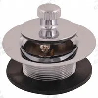 APPROVED VENDOR Shower Drain: Zinc, Chrome, 1 3/8 in Overall Dia, Lift and Turn, Threaded (MPN 35231). Key specifications — Color: Silver; Includes: Drain Washer; Connection Type: Threaded; Material: Zinc.