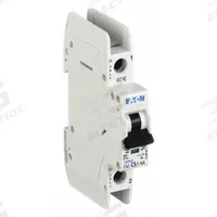 EATON IEC Miniature Circuit Breaker: 5 A Amps, 48V DC, 10kA at 277/480V AC, Screw Clamp, FAZ-NA (MPN FAZ-C5/1-NA-SP). Key specifications — Brand: EATON; DC Voltage Rating: 48V DC; Max. AIR Rating: 10kA at 277/480V AC; Terminal Connection: Screw Clamp; AC Voltage Rating: 277/480V AC.