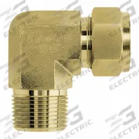 BRENNAN INDUSTRIES Compression Fitting Elbow: 5/8 in OD x 1/2 in Pipe Size, Tube x MNPT, Brass (MPN N2501-10-08-B). Key specifications — Compatible Fitting Brands: Parker CPI; Brand: BRENNAN INDUSTRIES; Series: N2501.