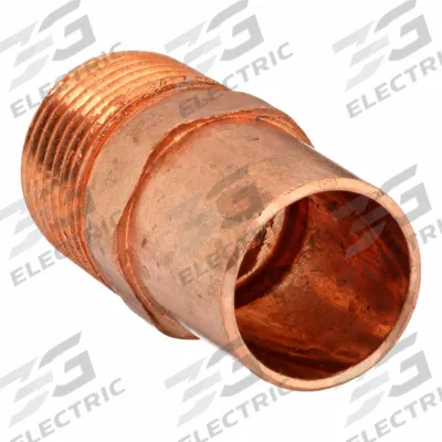 NIBCO Sweat Fitting Adapter: 1/2 in CTS x 3/8 in Pipe, FTG x MNPT - Wrot Copper Tube Fittings