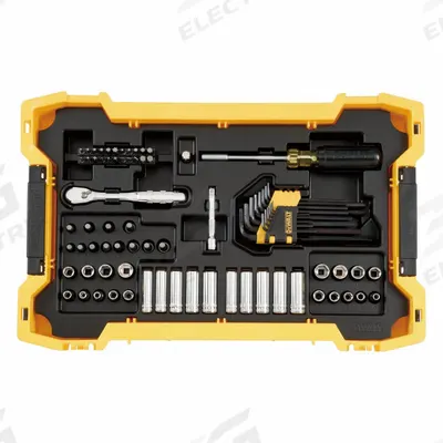 DEWALT Socket Set: 1/4 in, 3/8 in Drive, 131 Piece - SAE & Metric Socket Sets with Drive Tools