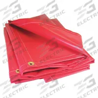 MAURITZON Tarp: 19.5 ft Lg, 19.5 ft Wd, Heavy Duty, 20 mil, Vinyl, Red, 13 oz/sq yd, Water Resistant (MPN SAL-02-2020). Key specifications — Color: Red; Brand: MAURITZON; Resistance Properties: Flame Retardant.
