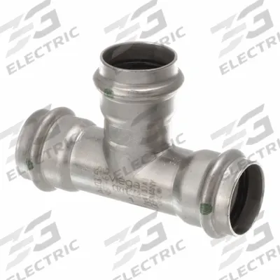 VIEGA PROPRESS Crimp Tee Fitting: 1 in CTS x 1 in CTS x 1 in CTS Size - Potable Water Stainless Steel Press Fittings