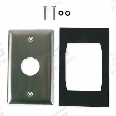 HUBBELL PREMISE WIRING Wall Plate: Gray, 1 Gang, 1 Port, Flat Module - Harsh Environment Wall Plates