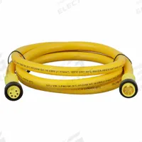 Extension Cordset: 7/8"-16 Male Straight x 7/8"-16 Female Straight, 5 Pins, Yellow, PVC (MPN 115020A01F060). Key specifications — Cable Jacket Color: Yellow; NEMA Rating: 6P; Cable Jacket Material: PVC; IP Rating: IP67; Wire Size: 16 AWG; Brand: BRAD HARRISON.