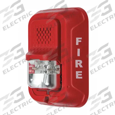 SYSTEM SENSOR Horn Strobe: 12/24V, 6 5/8 in Overall Ht, 6 5/8 in Overall Wd - Fire Alarm Horns with Strobe Light