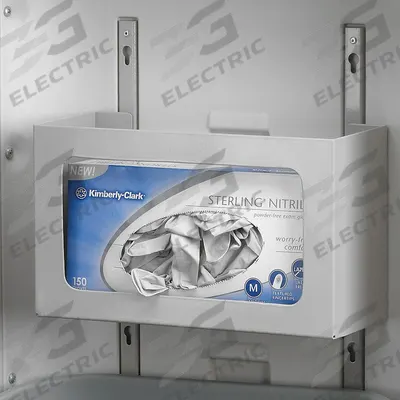 METRO Glove Box Holder: 4 in Overall Ht, 6 3/8 in Overall Wd, 10 1/8 in Overall Dp - Side-Mount Accessories for Medical Carts