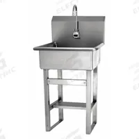 SANI-LAV Hand Sink: 46 1/2 in Overall Ht, 20 in Bowl Lg, 9 in Bowl Dp, 0.5 gpm Flow Rate, Sensor (MPN 524A-0.5). Key specifications — Includes Side Splash: Side Splash Not Included; Power Source: AC Powered; Brand: SANI-LAV.