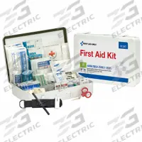 FIRST AID ONLY First Aid Kit and Housing: 210 Components, ANSI/ISEA Z308.1-2021, Type III, Class B (MPN 91347). Key specifications — ANSI Standard Met: ANSI/ISEA Z308.1-2021; Adhesive Bandages Included: (50) Bandages; Oral and Inhalant Medicinals Included: No Oral/Inhalant Medicinals; Topical Medicinals Included: Eyewash; Wound Dressings Included: (4) Trauma Pads; Unitized: Bulk.