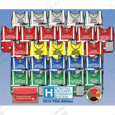 DISASTER MANAGEMENT SYSTEMS HICS 2014 Vest Kit: Safety Vest ANSI Class Class 2, Assorted - Health Care Facility Command Safety Vest