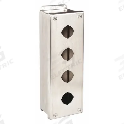 WIEGMANN Push Button Enclosure: 30mm, 4 Holes, 304 Stainless Steel - Enclosures for 30mm Operators