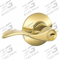 SCHLAGE Door Lockset: Office Lever Locksets, Brass (MPN F51A ACC 605). Key specifications — attr1024149: Not Ligature-Resistant; attr1011488: SCHLAGE; attr1024446: F81; attr1011524: No Message; attr1011506: Accent; attr1011485: No; attr1059461: Bright Brass, Clear Coated : Brass.