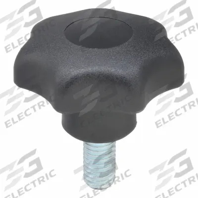 KIPP Hand Knob: 7 Point, Plastic w/ Steel Thread, M10 Thread, 20 mm Thread Lg - 7-Arm Knobs with Threaded Stud