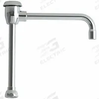 CHICAGO FAUCETS Spout: Spout, Single-Bend, Swivel Spout, Brass, Polished Chrome, Laminar, UNEF (MPN GN8BVBJKABCP). Key specifications — Includes: Mounting Hardware; Product Type: Spout; Spout Style: Swivel; Body Material: Brass; Color/Finish: Polished Chrome; Brand: CHICAGO FAUCETS.