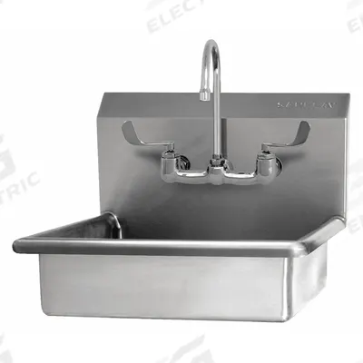 SANI-LAV Hand Sink: 1 Stations, 6 in Bowl Dp, 16 in Bowl Lg, 12 1/2 in Bowl Wd - One-Station Wall-Mounted Hand Sinks with Faucets