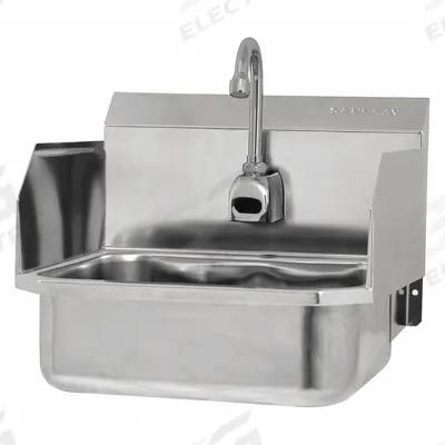 SANI-LAV Hands-Free Sink: 1 Stations, 5 in Bowl Dp, 14 in Bowl Lg, 11 in Bowl Wd - One-Station Wall-Mounted Hand Sinks with Faucets