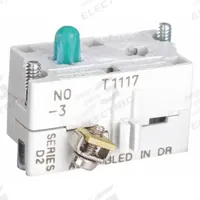 EATON Contact Block: 30 mm Panel Mounting Size, 1NO, Momentary, 10250T/E34 Series (MPN 10250T53). Key specifications — Switch Action: Momentary; Terminal Connection Type: Screw Clamp Terminals; Brand: EATON; Compatible with Series: E34.