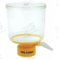 Bottle Top Filter: 0.22 um Max Particle Size, 90 mm Dia, PES, 500 mL Upper Capacity, Sterile (MPN 11L840). Key specifications — Includes Stopper: No; Material: PES (Membrane); Product Type: Bottle Top Filter; Brand: LAB SAFETY SUPPLY.