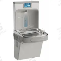 ELKAY Drinking Fountain with Bottle Filler: On-Wall, 8 gph @ 50°F, Vinyl Clad Steel, Gray (MPN LZS8WSLK). Key specifications — Brand: ELKAY; Housing Material: Vinyl Clad Steel; Filter Access: Bottom Panel Access; Housing Finish: Granite; Chilling Capacity: 8 gph @ 50°F; Housing Color: Gray.