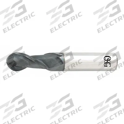 OSG Ball End Mill: Carbide, TiAlN Coated, 2 Flute, 1/2" Mill Dia, 1" LOC - Carbide Ball End Mills for Stainless Steel & Super Alloys