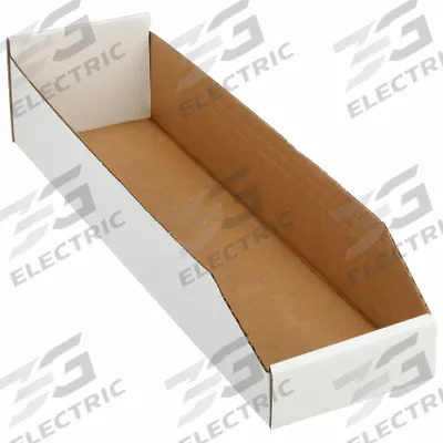 PACKAGING CORPORATION OF AMERICA Corrugated Shelf Bin: 23 in Overall Lg, 6 1/4 in x 4 3/4 in - Light-Use Cardboard Shelf Bins