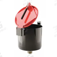 PIG Drum Funnel: Latching/Lockable, Black / Red, No Flame Arrester, 11 1/4 in x 13 in, 2 in NPT (MPN DRM1211-RD). Key specifications — Brand: PIG; Funnel Material: Steel; For Use With: 30 gal Steel or Poly Drums; Color: Red; Lid Type: Latching; Flame Arrester Ht: No Flame Arrester; Lid Type (sublevel): Lidded.