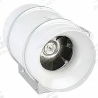 In-Line Duct Fan: 754 cfm Max., 10 in Duct, 115 W, 120V AC, 1 Ph, IP44, Steel (MPN TD-250). Key specifications — Includes: Mounting Bracket; Brand: SOLER & PALAU; Speed Controllable: Yes; High-Efficiency Motor: No; Nameplate Voltage: 120V AC; Number of Speeds: 2; Airflow @ 0.000 in SP - Range: 750 to 1,500 cfm; High-Efficiency Motor_Broad: Standard-Efficiency Motor.