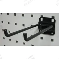 APPROVED VENDOR Double Rod Pegboard Hook: 6 1/4 in x 2 1/4 in, Screw-In, Surface, Black (MPN 5TPL3). Key specifications — Mounting Type: Surface; Color: Black; Accessory Type: 80-Degree Double Rod Hook; Locking System: Screw-In; Brand: APPROVED VENDOR.