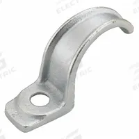 Conduit & Pipe Clamp: 2 1/2 in Trade Size, Iron, RMC (MPN 1310). Key specifications — Manufacturer Part Number: 1310; Compatible Conduit Trade Size: 2-1/2 in; Compatible Conduit Type: RMC; Compatible Nominal Conduit/Pipe Size: 2-1/2 in; Compatible Pipe Size: 2-1/2 in; Description/Special Features: Wet or Dry Locations; Finish: Electroplated; For Use With: Conduit.