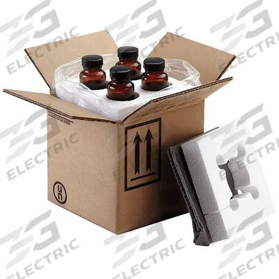 BERLIN Hazardous Material Shipping Kit: 8 3/16 in x 8 3/16 in x 7 3/4 in, ( 4 ) : 8 oz Bottle - Jug Shipping Kits