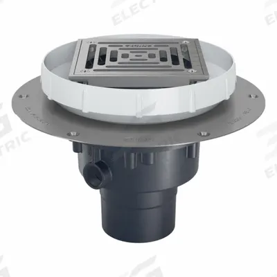 ZURN Floor Drain: 9 7/8 in Overall Dia, 5 in Grate Size, 4 in Nominal Pipe Size - Height Adjustable Floor Drains