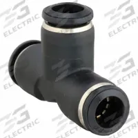 AIGNEP USA Push-Fit Tee Fitting: 10 mm OD x 10 mm OD x 10 mm OD Size, Nylon, 2 3/32 in Overall Lg (MPN 55230-10). Key specifications — Brand: AIGNEP USA.