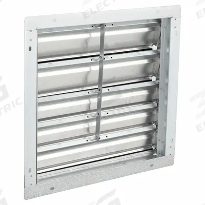 Dayton 21"H-W 5.75"L Alu Wall Backdraft Dampr: For 18 in Fan, Single Panel, 21 in H - Wall-Mount Backdraft Dampers