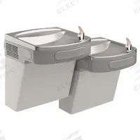 ELKAY Bi-Level Drinking Fountain: On-Wall, 25 5/16 in Ht, Front Pushbar, Non-Refrigerated, Gray (MPN EZSTLDDLC). Key specifications — Housing Color: Gray; Brand: ELKAY; Housing Material: Vinyl Clad Steel; Housing Finish: Vinyl Clad; Chilling Capacity: Non-Refrigerated.
