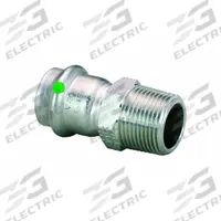 VIEGA PROPRESS Crimp Adapter Fitting: 3/4 in CTS x 1 in Pipe Size, Straight, Press-fit x MNPT, EPDM (MPN 80030). Key specifications — Brand: VIEGA PROPRESS.