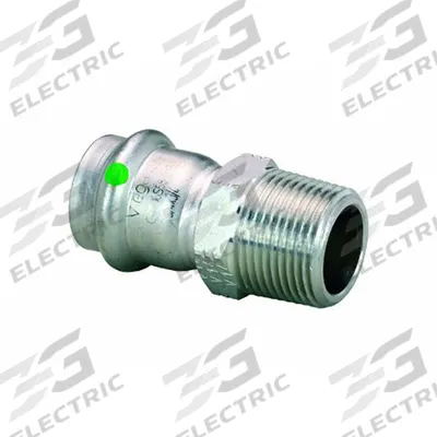 VIEGA PROPRESS Crimp Adapter Fitting: 3/4 in CTS x 1 in Pipe Size, Straight, Press-fit x MNPT - Potable Water Stainless Steel Press Tube Fittings