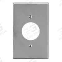 HUBBELL Wall Plate: Single Circular Opening, 1 Gang, Gray, Std Size (MPN P7GY). Key specifications — Brand: HUBBELL; Material: Polycarbonate.