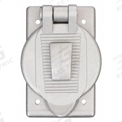 HUBBELL WIRING DEVICE-KELLEMS Weatherproof Cover: Cast Aluminum, Receptacles, 1 Gangs - Aluminum & Zinc Weatherproof Electrical Box Covers