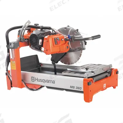 HUSQVARNA Masonry Saw: 14 in Blade Dia., Wet, 5 in Max. Cutting Dp, 115 V AC Volt - Benchtop & Floor Standing Masonry Saws