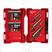 MILWAUKEE Step Drill Bit Set: 3 Pc, 1/8" to 1-1/8", Black Oxide HSS (MPN 48-89-9291). Key specifications — attr1239053: Not Impact Rated.