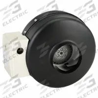 In-Line Duct Fan: 183 cfm Max., 5 in Duct, 111.9 W, 120V AC, 1 Ph, IP54, Steel (MPN 23223). Key specifications — Includes: Mounting Bracket; Brand: DAYTON; Speed Controllable: Yes; High-Efficiency Motor: No; Nameplate Voltage: 120V AC; Number of Speeds: 1; Airflow @ 0.000 in SP - Range: 0 to 249 cfm; High-Efficiency Motor_Broad: Standard-Efficiency Motor.