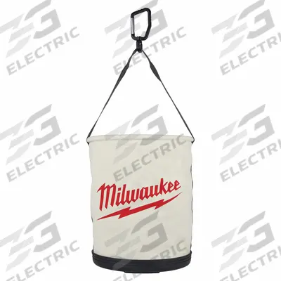 MILWAUKEE Bucket Bag: 11 13/16 in W x 14 9/16 in H x 11 13/16 in L, White, Canvas - Canvas Bucket Bags
